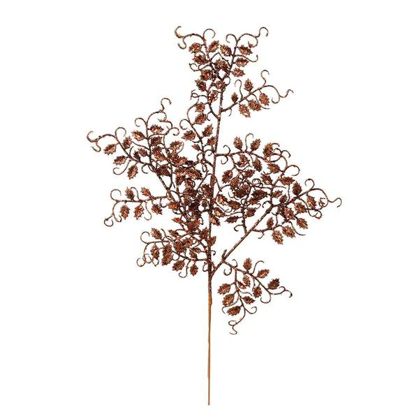 22" Chocolate Glitter Mini Ruscus Leaf Spray (12 pack)