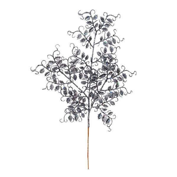 22" Gunmetal Glitter Mini Ruscus Leaf Spray (12 pack)