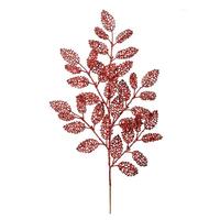 Vickerman 22" Red Glitter Loral Leaf Spray (12 pack)