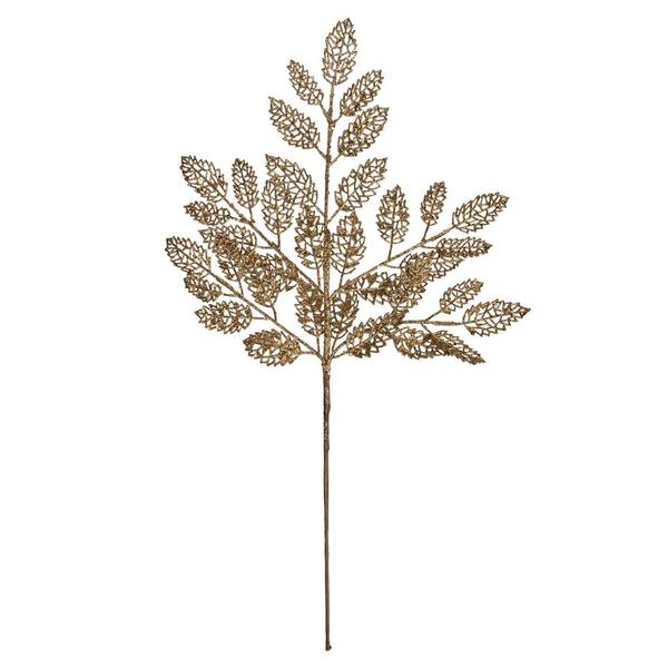 22" Gold Glitter Loraler Leaf Spray (12 pack)