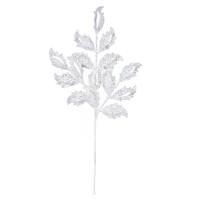 Vickerman 22" White Glitter Mistletoe Leaf Spray (12 pack)