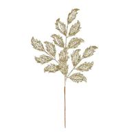 Vickerman 22" Champagne Glitter Mistletoe Leaf Spray (12 pack)