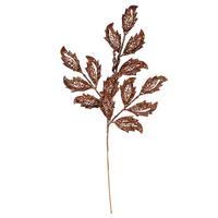Vickerman 22" Chocolate Glitter Mistletoe Leaf Spray (12 pack)