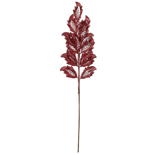 22" Burgundy Mistletoe Leaf Spray (12 pack)