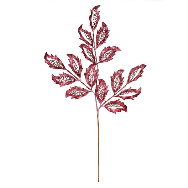 22" Burgundy Matte Mistletoe Leaf Spray (12 pack)