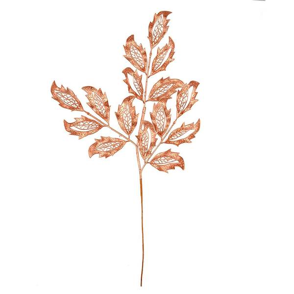 22" Copper Matte Mistletoe Leaf Spray (12 pack)