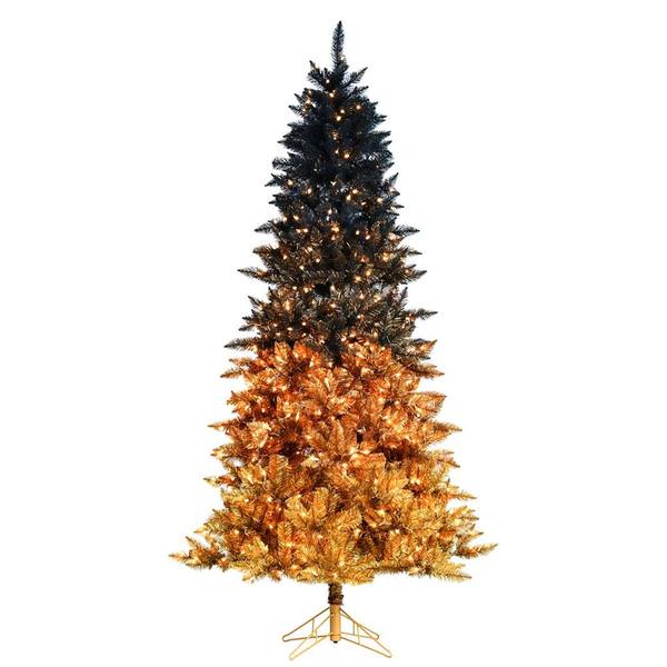 12' x 75" Black Gold Ombre 1850 Clear Miniature Lights