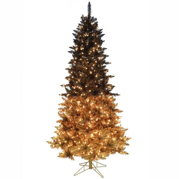 12' x 75" Black Gold Ombre 1850 Warm White LED Lights