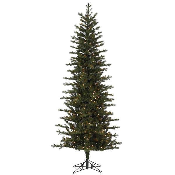 10' x 49" Artificial Hillside Pencil Spruce 750 Clear Miniature Lights