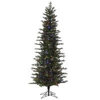 Vickerman 10' x 49" Artificial Hillside Pencil Spruce 750 Multi-Color LED Lights