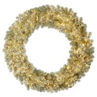 Vickerman 30" Artificial Champagne Wreath 220 Warm White LED Lights