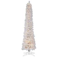 Vickerman 6' x 20" White Pencil Tree 1320 Warm White LED Lights