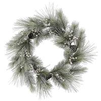 Vickerman 24" Artificial Flocked Troy Pine Wreath