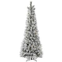 Vickerman 7' x 35" Artificial Flocked Ames Pencil Pine 250 Warm White LED Lights