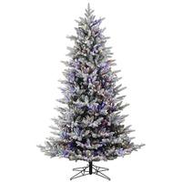 Vickerman 7.5' x 59" Artificial Flocked Aspen Fir 800 Multi-Color LED Lights