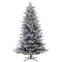 Vickerman 6.5' x 49" Artificial Flocked Aspen Fir 600 Multi-Color LED Lights