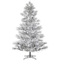 Vickerman 7.5' x 52" Artificial Flocked Alder Long Needle Pine 120 Frosted White C7 LED Lights