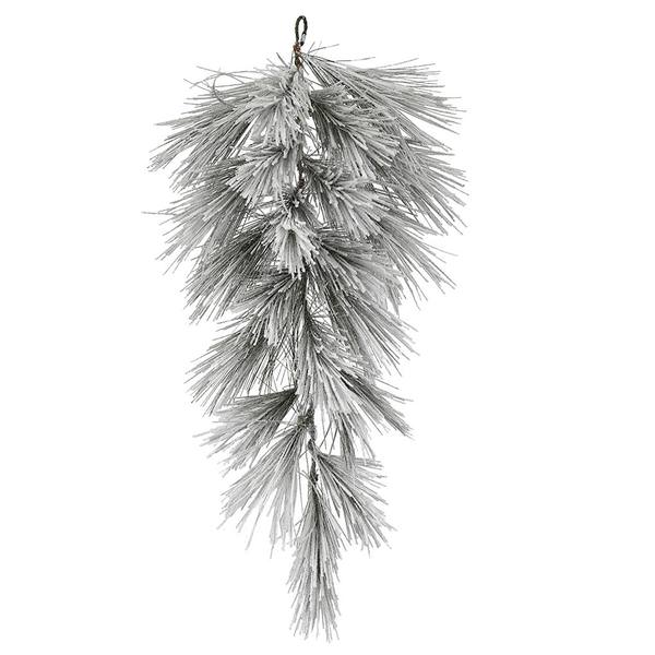 32" Artificial Flocked Alder Long Needle Pine Teardrop