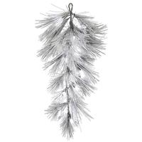 Vickerman 42" Artificial Flocked Alder Long Needle Pine Teardrop 30 Frosted C7 LED Lights