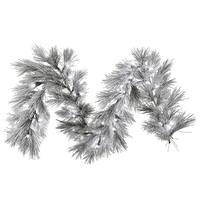 Vickerman 9' x 14" Artificial Flocked Alder Pine Garland 30 Frosted White C7 LED Lights