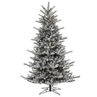 Vickerman 7.5' x 60" Artificial Frosted Decorator Pine 600 Clear Miniature Lights
