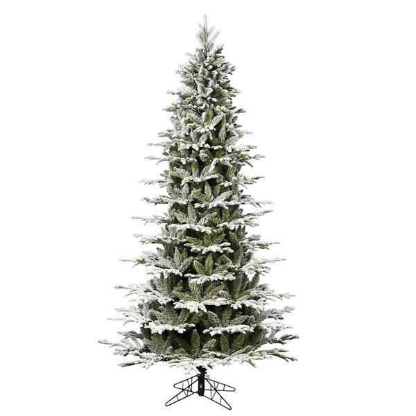 9' x 57" Artificial Flocked Kamas Slim Fraiser Fir 
