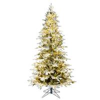 Vickerman 7.5' x 48" Artificial Flocked Kamas Fraiser Fir 1200 Warm White Low Voltage LED Lights