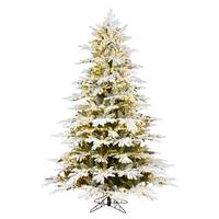 Vickerman 4.5' x 47" Artificial Flocked Kamas Fraiser Fir 350 Multi-Color LED Lights