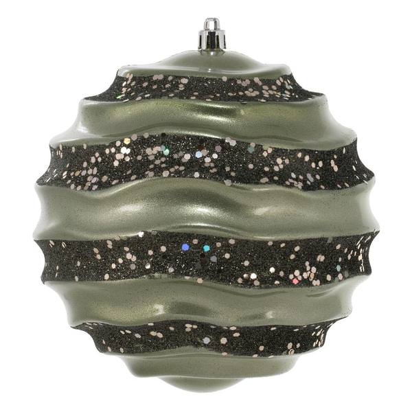 8" Wrought Iron Candy Glitter Wave Ball Ornament