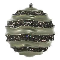 Vickerman 6" Wrought Iron Candy Glitter Wave Ball Ornament (3 pack)