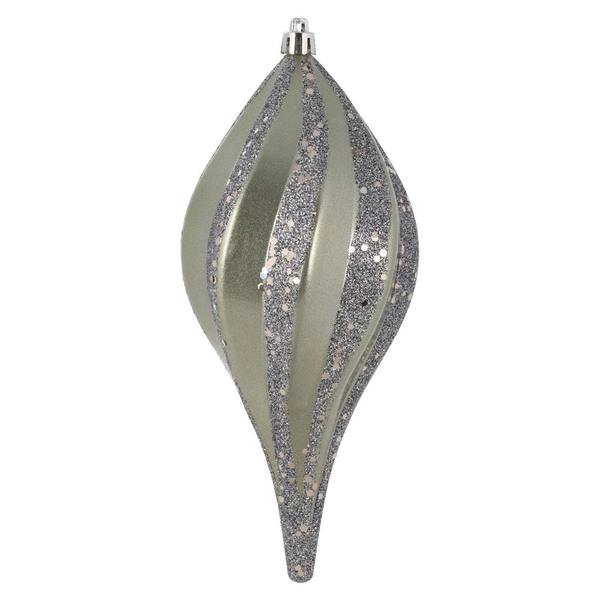 8" Limestone Candy Glitter Swirl Drop Ornament