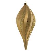 Vickerman 12" Copper Gold Candy Glitter Swirl Drop Ornament
