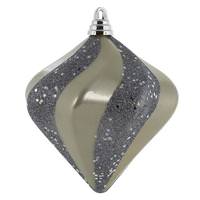 Vickerman 6" Limestone Candy Glitter Swirl Diamond Ornament