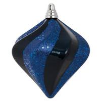 View 6" Midnight Blue Candy Glitter Swirl Diamond Ornament