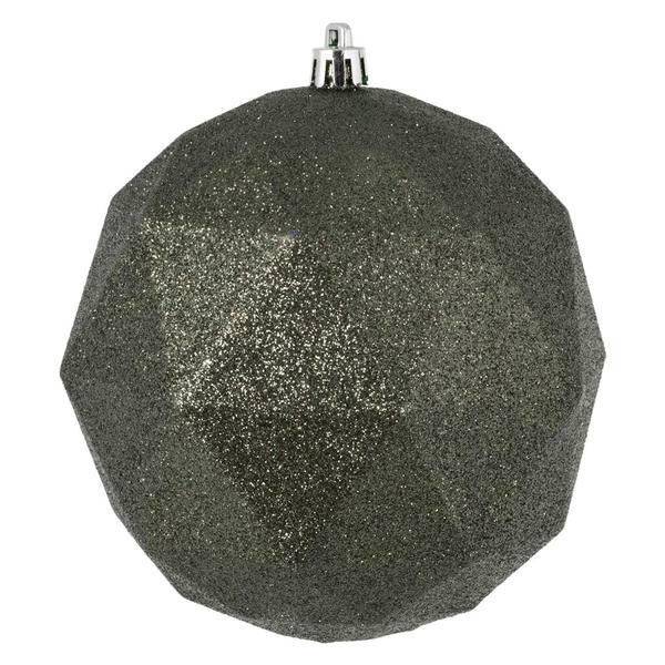 6" Wrought Iron Glitter Geometric Ball Ornament (4 pack)