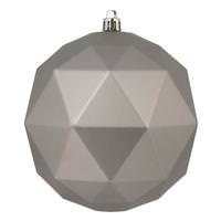 Vickerman 6" Limestone Matte Geometric Ball Ornament (4 pack)