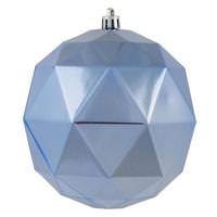 View 4.75" Periwinkle Shiny Geometric Ball Ornament (4 pack)
