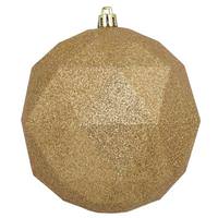 Vickerman 4.75" Copper / Gold Glitter Geometric Ball Ornament (4 pack)