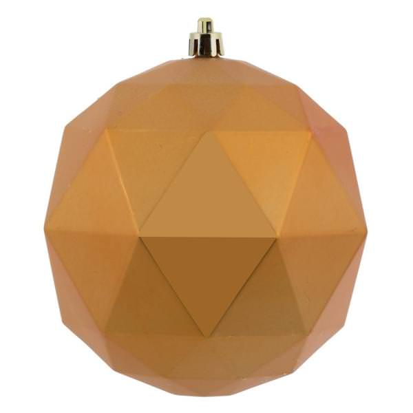 4.75" Copper / Gold Matte Geometric Ball Ornament (4 pack)