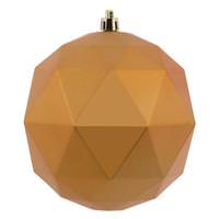 Vickerman 4.75" Copper / Gold Matte Geometric Ball Ornament (4 pack)