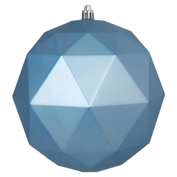 6" Periwinkle Matte Geometric Ball Ornament (4 pack)