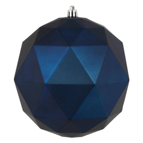 4.75" Midnight Blue Matte Geometric Ball Ornament (4 pack)