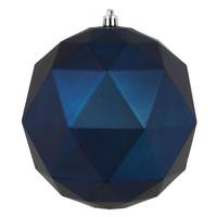 Vickerman 4.75" Midnight Blue Matte Geometric Ball Ornament (4 pack)