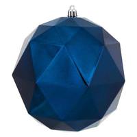 Vickerman 4.75" Midnight Blue Shiny Geometric Ball Ornament (4 pack)