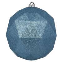Vickerman 6" Periwinkle Glitter Geometric Ball Ornament (4 pack)