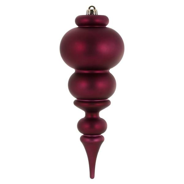 14" Berry Red Matte Finial Ornament