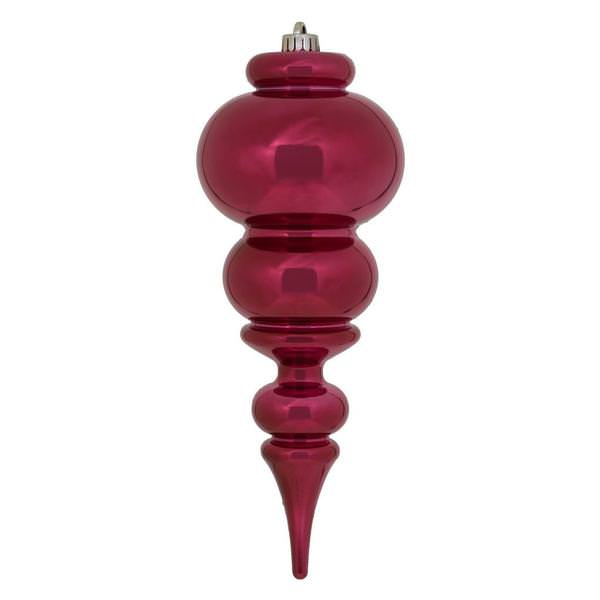 14" Berry Red Shiny Finial Ornament