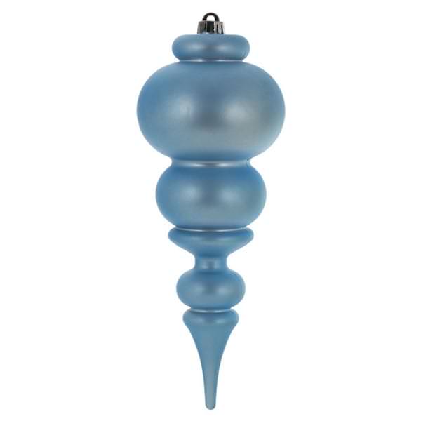 14" Periwinkle Matte Finial Ornament