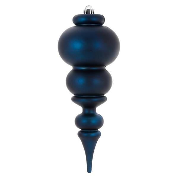 14" Midnight Blue Matte Finial Ornament