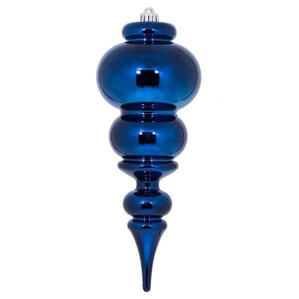 14" Midnight Blue Shiny Finial Ornament